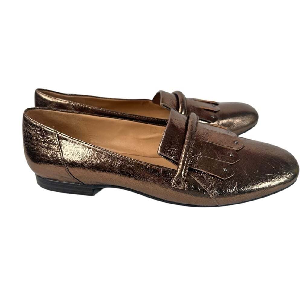 Naturalizer Ellis Bronze Metallic Shoes Loafer Size 8W Classic Business …